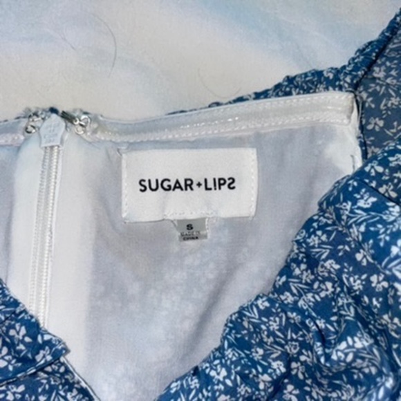 Sugar Lips  Blue Floral Sundress - Picture 3 of 5